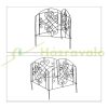 Garden decor fence 46x46.5 cm galvanized steel antique-effect fence panel black flower bed border cut-off bed border