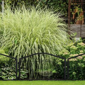   Kerti dekor kerítés 47x54,5x1,5 cm fém vintage kerítéspanel fekete virágyágyás szegély leszúrható ágyásszegély