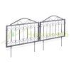 Metal garden decor fence 47x56.5x1.5 cm decorative fence panel black flower bed border cut-off bed border