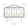 Metal garden decor fence 47x56.5x1.5 cm decorative fence panel black flower bed border cut-off bed border
