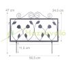 Garden decor fence 47x56.5x1.5 cm metal decorative fence panel black flower bed border cut-off bed border