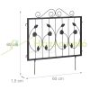 Garden decor fence 60x60 cm metal fence panel black decorative flower bed edging cut-off bed edging