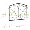 Garden decor fence 60x60 cm metal fence panel black decorative flower bed edging cut-off bed edging
