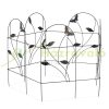 Garden decor fence 61x50 cm galvanized steel decorative fence panel black flower bed border cut-off bed border