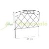 Garden decor fence 61x61 cm galvanized steel decorative fence panel black flower bed border cut-off bed border