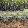 Stone wall picture that can be attached to a board fence 250x180 cm made of 19 cm tape plastic anti-view wind deflector