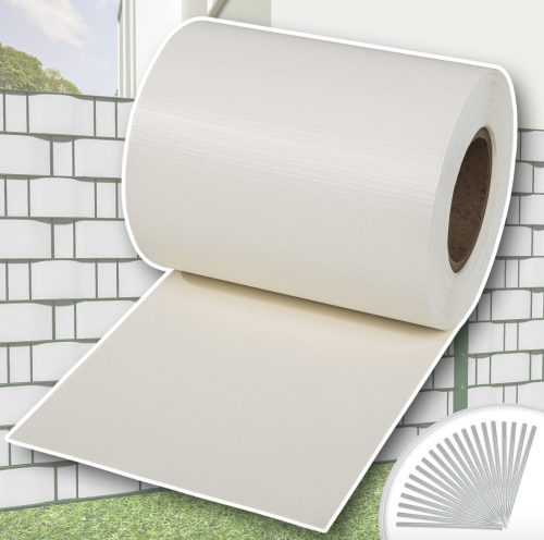 Kerítésbe fűzhető PVC műanyag szalag 35 m hosszú 19 cm széles fehér belátásgátló szélfogó