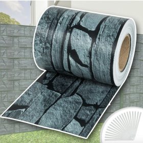   70 m Kőmintás kerítésbe fűzhető PVC szalag tört köves műanyag belátásgátló szélfogó