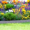 Garden decor fence 22x26 cm plastic stone-effect fence panel gray flower bed border cut-off bed border