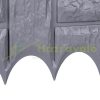 Garden decor fence 22x26 cm plastic stone-effect fence panel gray flower bed border cut-off bed border