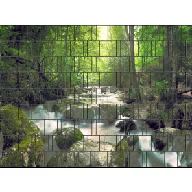   Táblás kerítésbe fűzhető vízeséses kép 250x180 cm 19 cm-es szalagból műanyag belátásgátló szélfogó