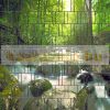 Waterfall picture 250x180 cm made of 19 cm tape plastic anti-view windbreak
