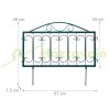 Metal garden decor fence 46x57 cm green fence panel decorative flower bed border cut-off bed border