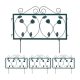Fém kerti dekor kerítés 47x57 cm zöld kerítéspanel leveles virágyágyás szegély leszúrható