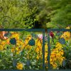 Metal garden decor fence 47x57 cm green fence panel leafy flower bed edging cut-off bed edging