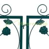 Metal garden decor fence 47x57 cm green fence panel leafy flower bed edging cut-off bed edging