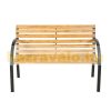 Garden bench board with backrest and wooden seat, outdoor 120 cm wide