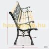 Cast iron garden bench with floral backrest and wooden seat with cast iron frame