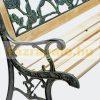 Cast iron garden bench with floral backrest and wooden seat with cast iron frame