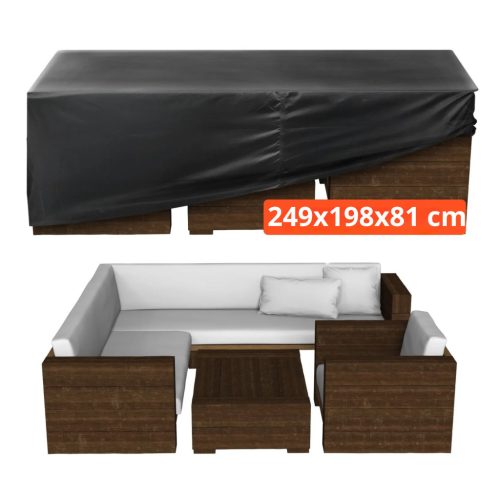 Kerti bútor takaró ponyva 249x198x81 cm vízálló 420D Oxford védőhuzat teraszbútorokhoz