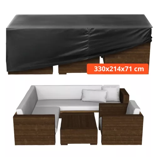 Kerti bútor takaró ponyva 330x214x71 cm vízálló 420D Oxford védőhuzat teraszbútorokhoz