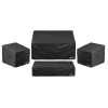 Kerti bútor takaró szett fekete 4 részes, vízálló, 420D Oxford védőhuzat teraszbútorokhoz