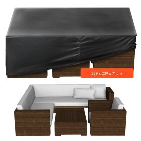   Kerti bútor takaró ponyva 239x239x71 cm vízálló 420D Oxford védőhuzat teraszbútorokhoz