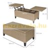 Garden rattan coffee table outdoor coffee table extendable 103x50x45.5 cm