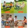 Összecsukható kempingasztal 60x40 cm állítható magassággal hordozható piknik és grill asztal ezüst színben