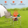 Összecsukható kempingasztal 60x40 cm állítható magassággal hordozható piknik és grill asztal ezüst színben