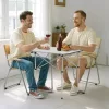 Összecsukható alumínium kempingasztal 70x70 cm hordozható piknik és grill asztal ezüst színben