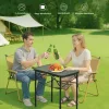 Összecsukható kempingasztal 60x40 cm állítható magassággal hordozható piknikasztal fekete színben