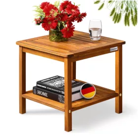 Akácfa kerti asztal 45x45x45 cm kültéri dohányzóasztal