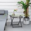 Polyrattan small garden table folding coffee table garden furniture gray 40x40 cm