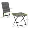 Polyrattan small garden table folding coffee table garden furniture gray 40x40 cm
