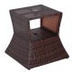 Garden table with parasol holder polyrattan garden furniture brown 54x54x55 cm