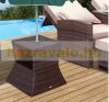 Garden table with parasol holder polyrattan garden furniture brown 54x54x55 cm