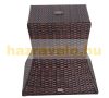 Garden table with parasol holder polyrattan garden furniture brown 54x54x55 cm