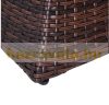 Garden table with parasol holder polyrattan garden furniture brown 54x54x55 cm