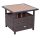 Garden table with parasol holder polyrattan garden furniture brown 55.5x55.5x46 cm