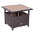 Kerti asztal napernyőtartóval polyrattan kerti bútor barna 55,5x55,5x46 cm