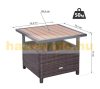 Garden table with parasol holder polyrattan garden furniture brown 55.5x55.5x46 cm