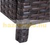 Garden table with parasol holder polyrattan garden furniture brown 55.5x55.5x46 cm