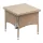 Polyrattan kerti dohányzóasztal 50x50x45 cm szürke-bézs, üveglappal