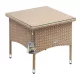 Polyrattan kerti dohányzóasztal 50x50x45 cm szürke-bézs, üveglappal