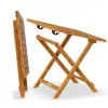 Összecsukható akácfa kerti asztal 46x46x46 cm kompakt és elegáns kültéri asztal