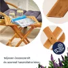 Összecsukható akácfa kerti asztal 46x46x46 cm kompakt és elegáns kültéri asztal