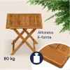 Összecsukható akácfa kerti asztal 46x46x46 cm kompakt és elegáns kültéri asztal