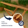 Összecsukható akácfa kerti asztal 46x46x46 cm kompakt és elegáns kültéri asztal