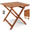 Akácfa kerti asztal 70x70x73 cm összecsukható, tömör fa kültéri asztal